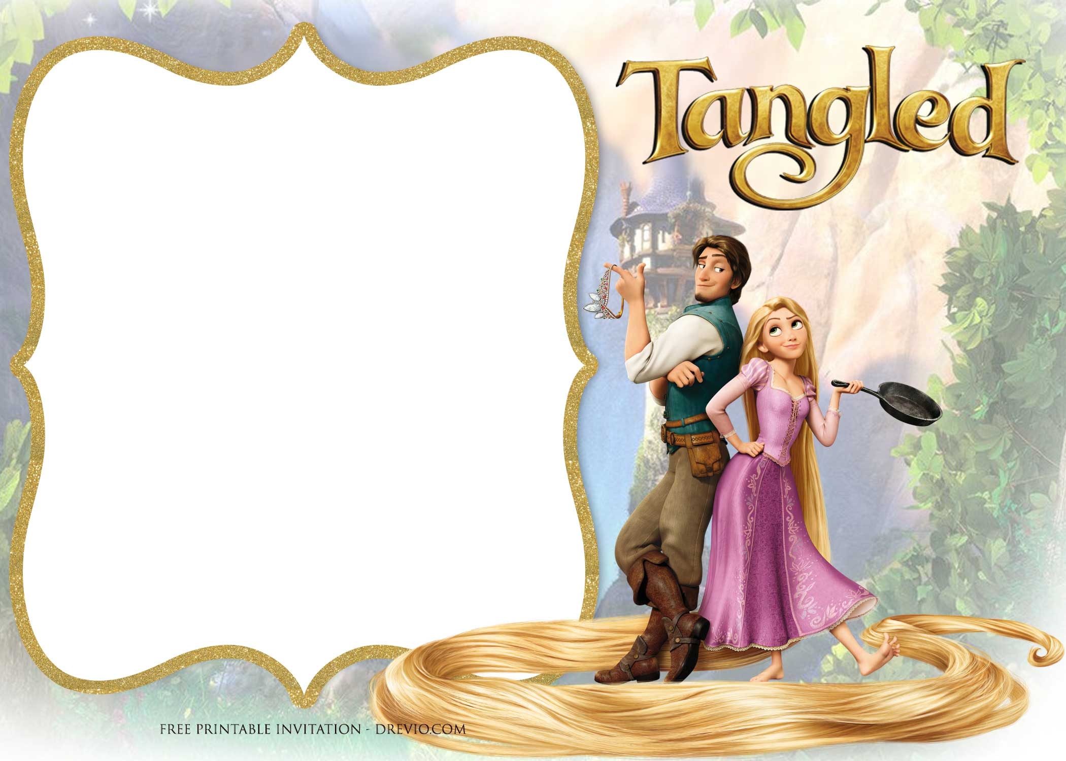 rapunzel birthday invitation template