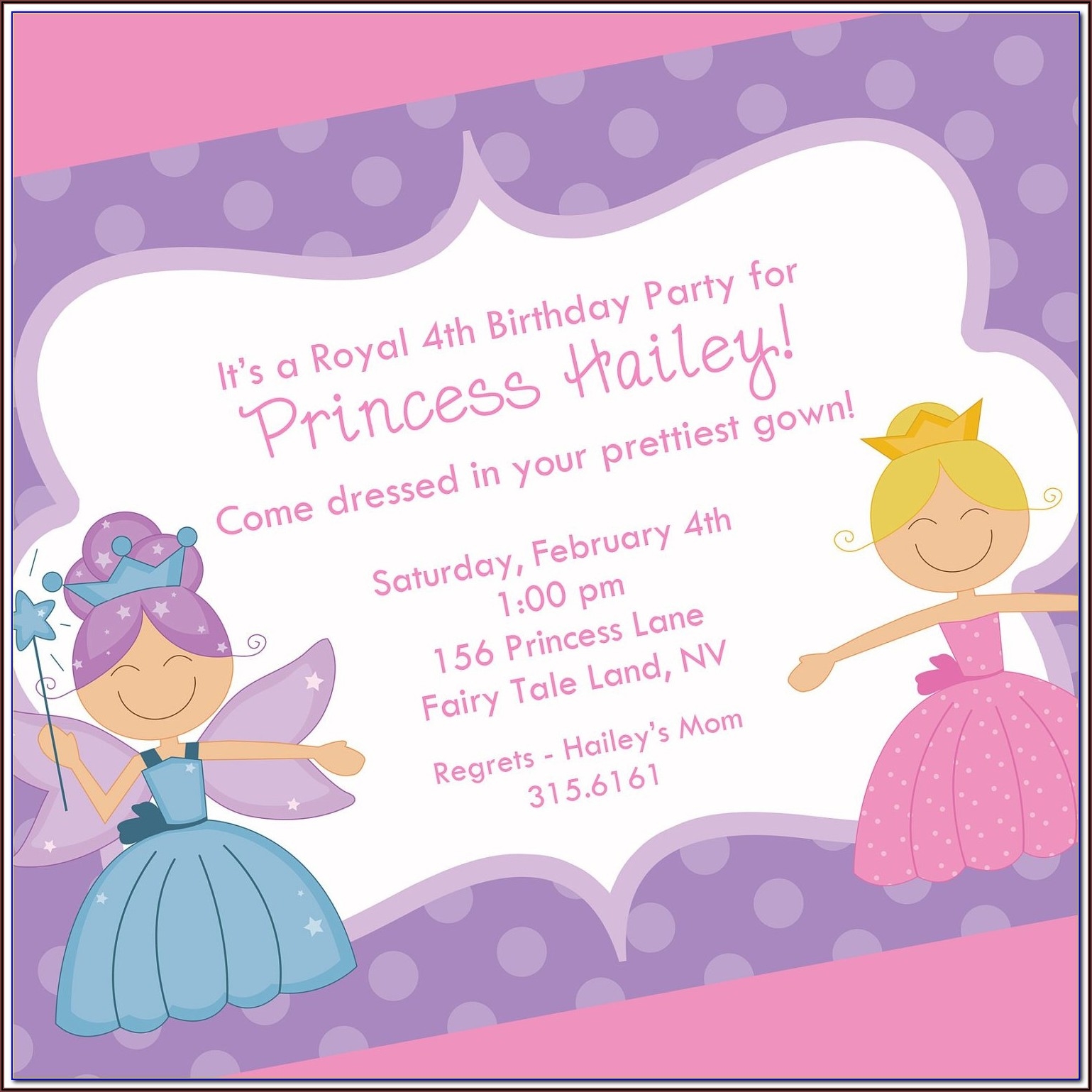 Disney Princess Invitation Card Template Invitations Resume 