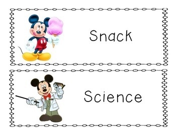 Disney Schedule Cards By Kristen Russo Teachers Pay Teachers