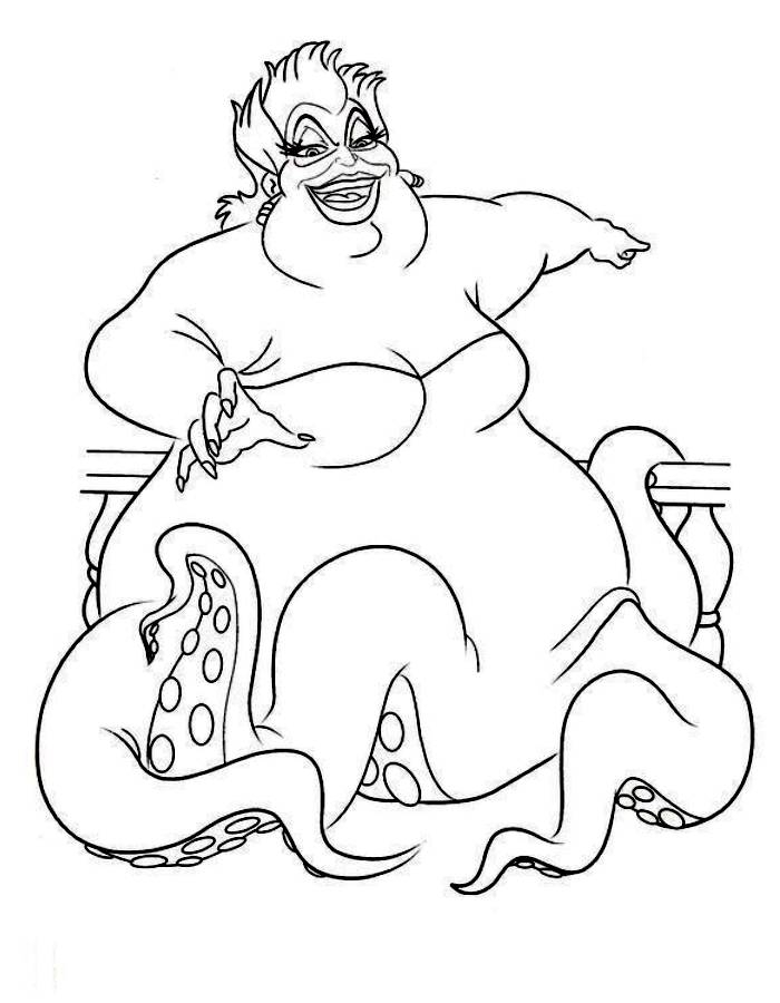 Disney Ursula Coloring Pages Free Printable PDF 