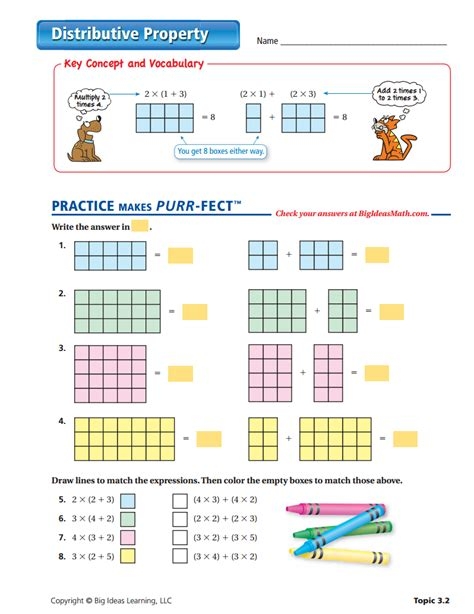3rd grade distributive property worksheet