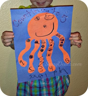 DIY Cheap Kid 39 s Octopus Counting To 5 Activity Craft Preschoolers