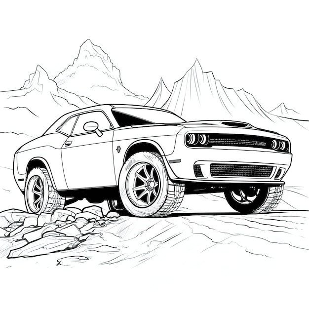 Dodge Hellcat Coloring Pages Coloring Nation