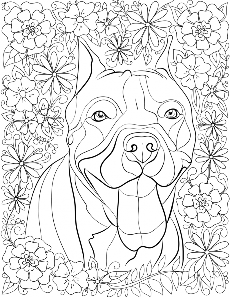 Dog Coloring Pages For Adults