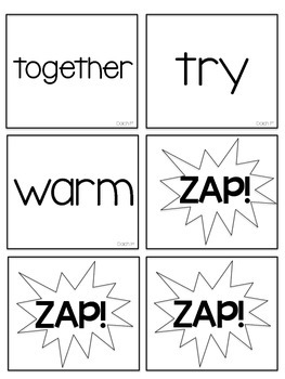 Dolch 3rd Third Grade Printable Sight Words ZAP Game By Kirsten Fili
