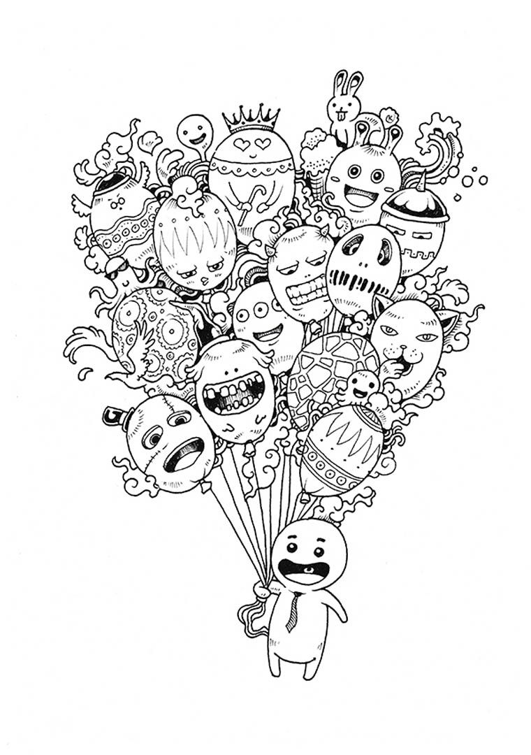 free doodle coloring pages