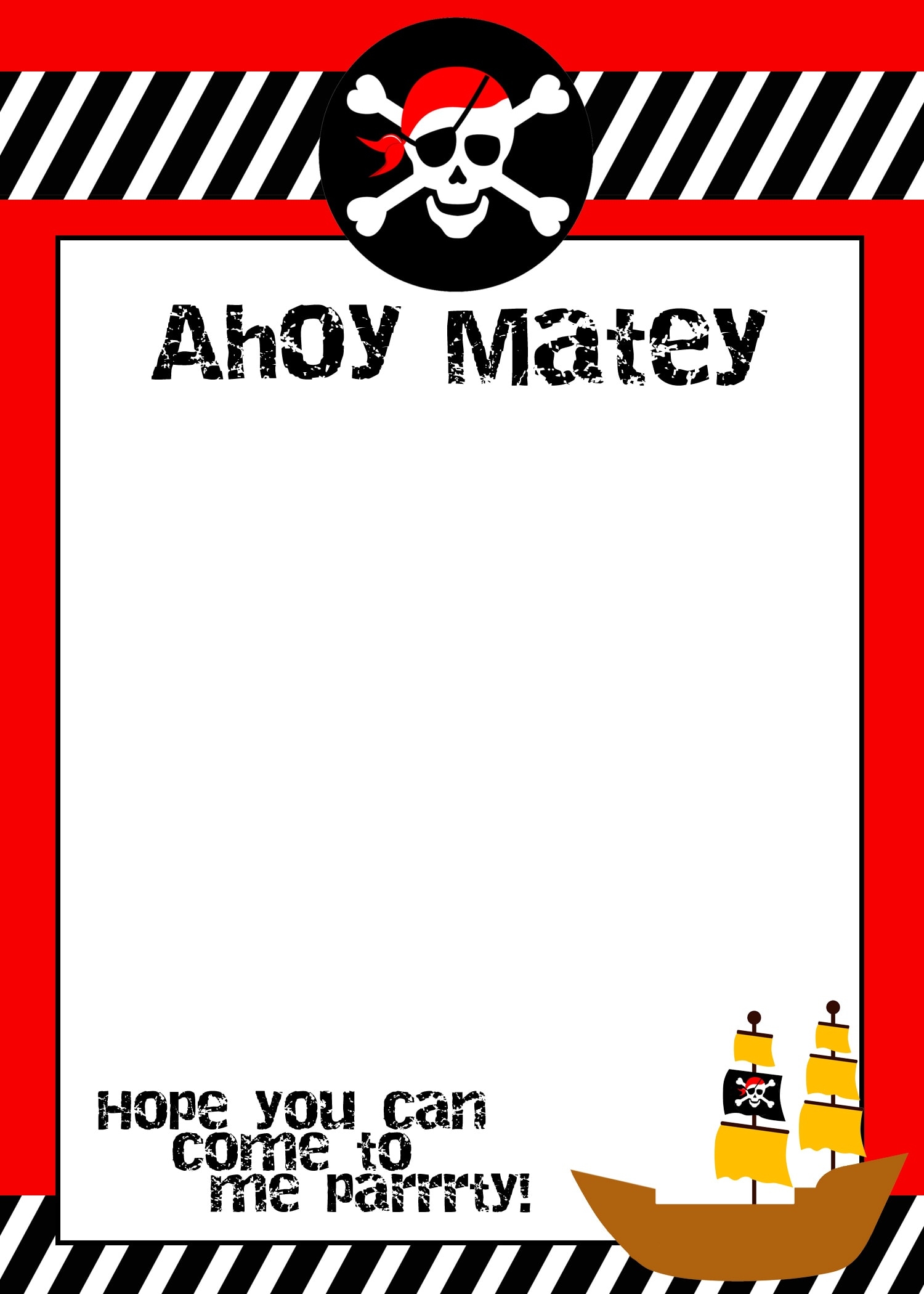 Download Pirate Birthday Party Invitations Pics Free Invitation Template