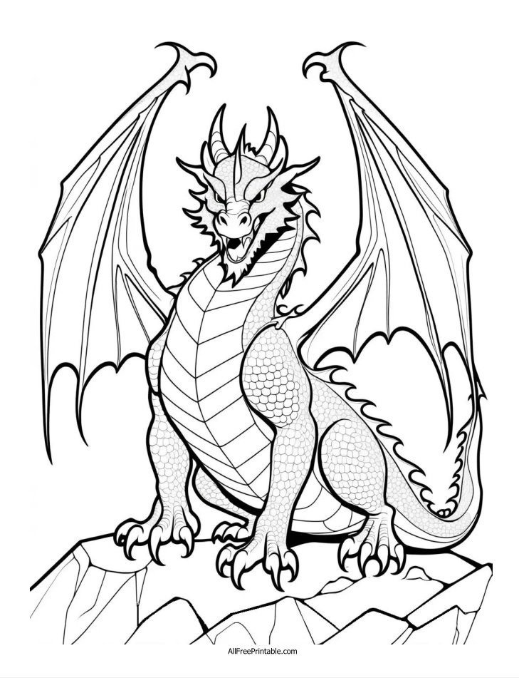 Dragon Coloring Page Free Printable