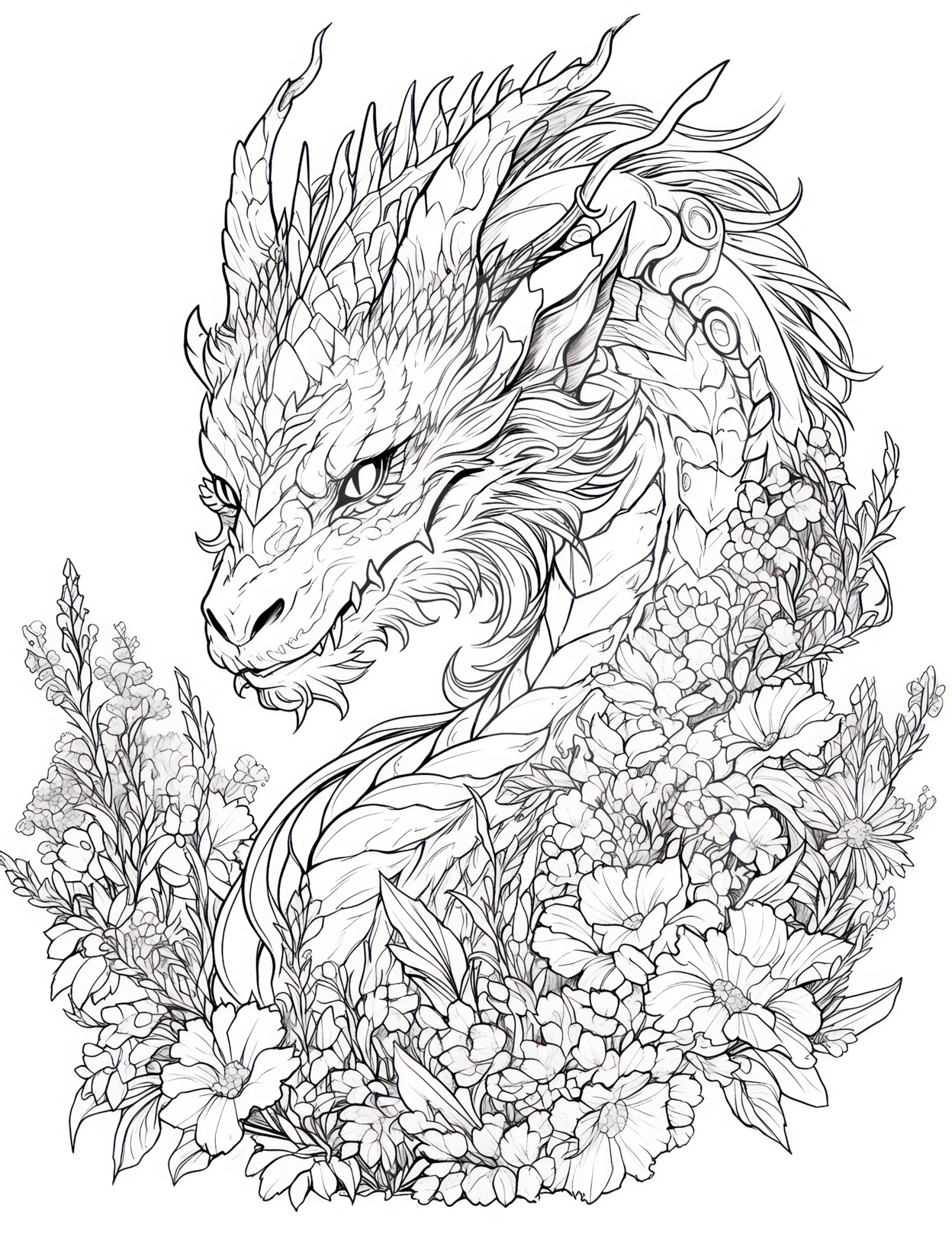 dragon coloring page free printable