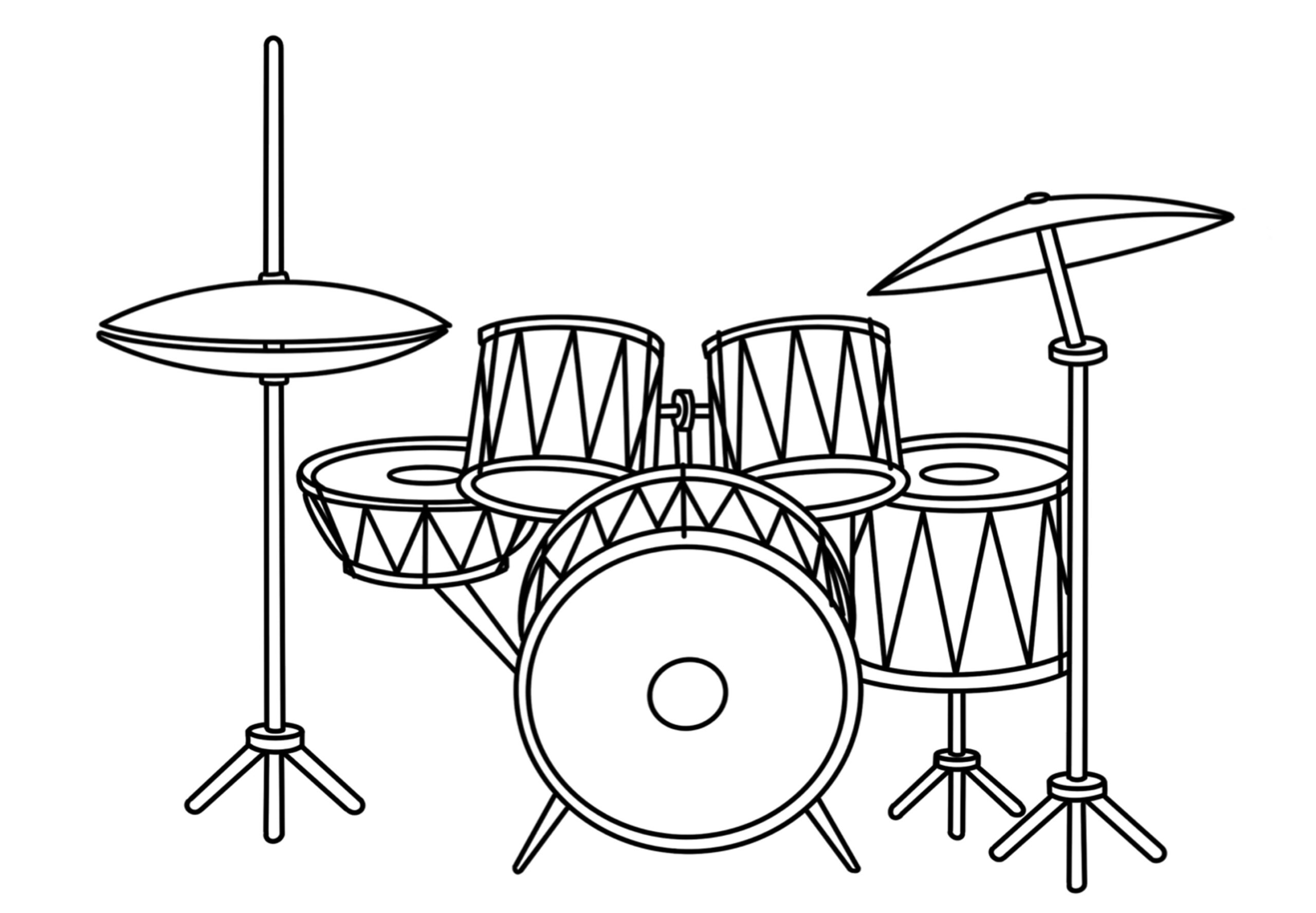 Drums Musical Instruments Coloring Pages For Kids