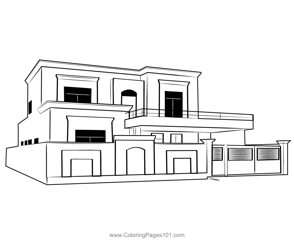 Duplex House 9 Coloring Page For Kids Free Houses Duplex Printable 