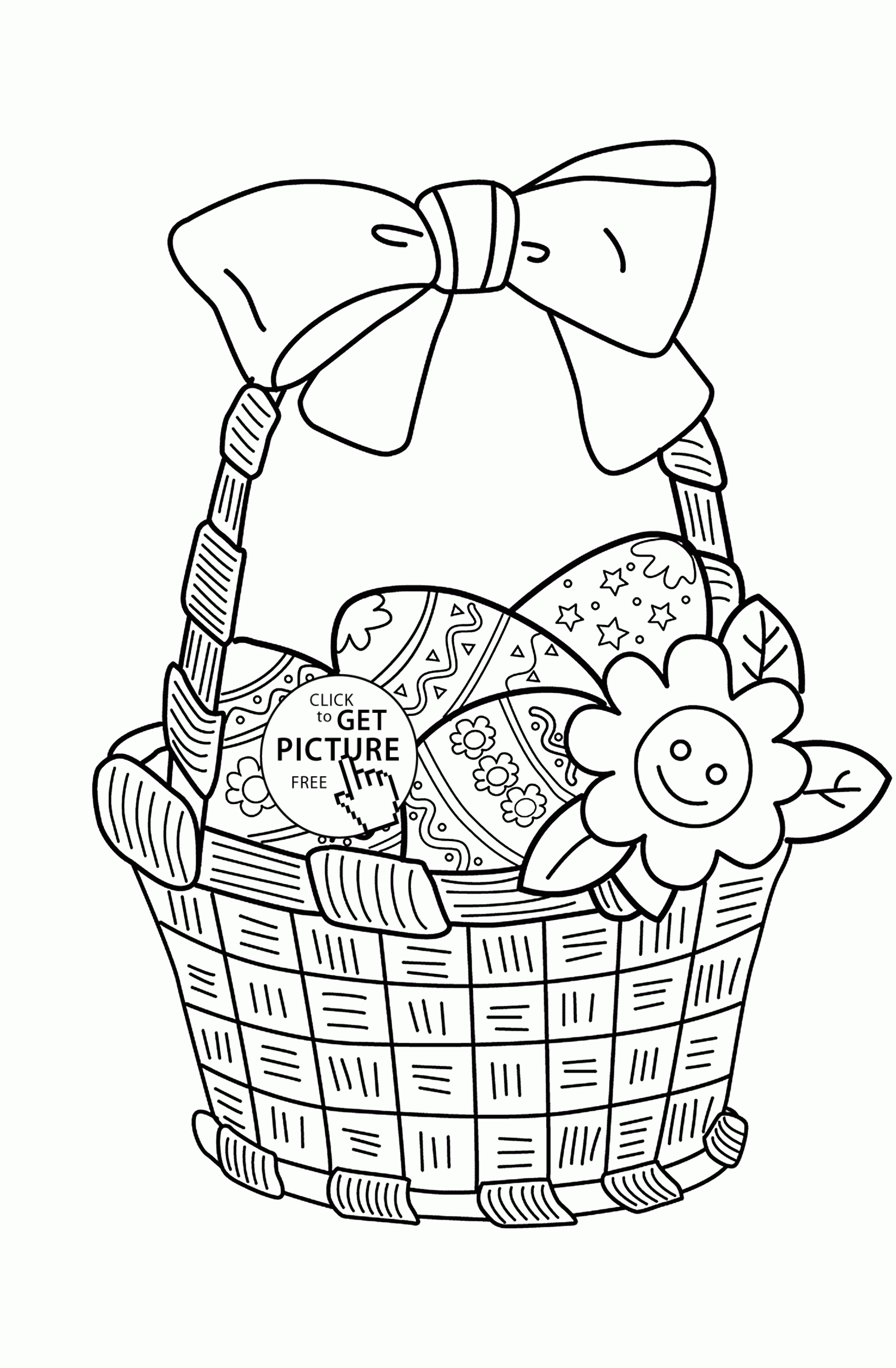 Easter Egg Basket Coloring Pages Coloring Home