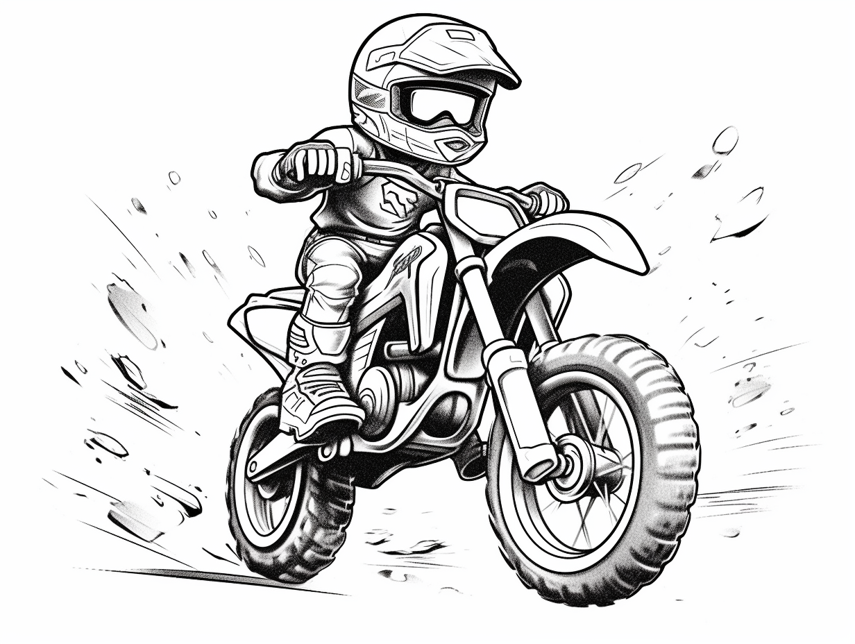 Easy Dirt Bike Coloring Sheet Coloring Page