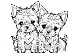 Easy To Color Dog Dogs Kids Coloring Pages