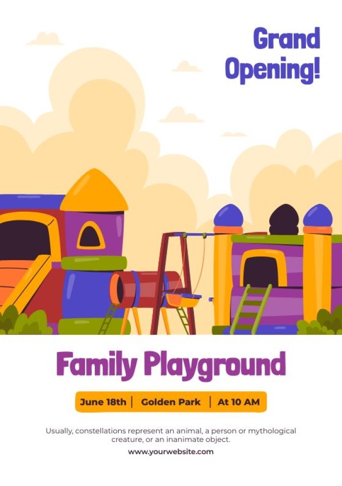 Edit And Download This Hand drawn Colorful Family Playground Invitation 