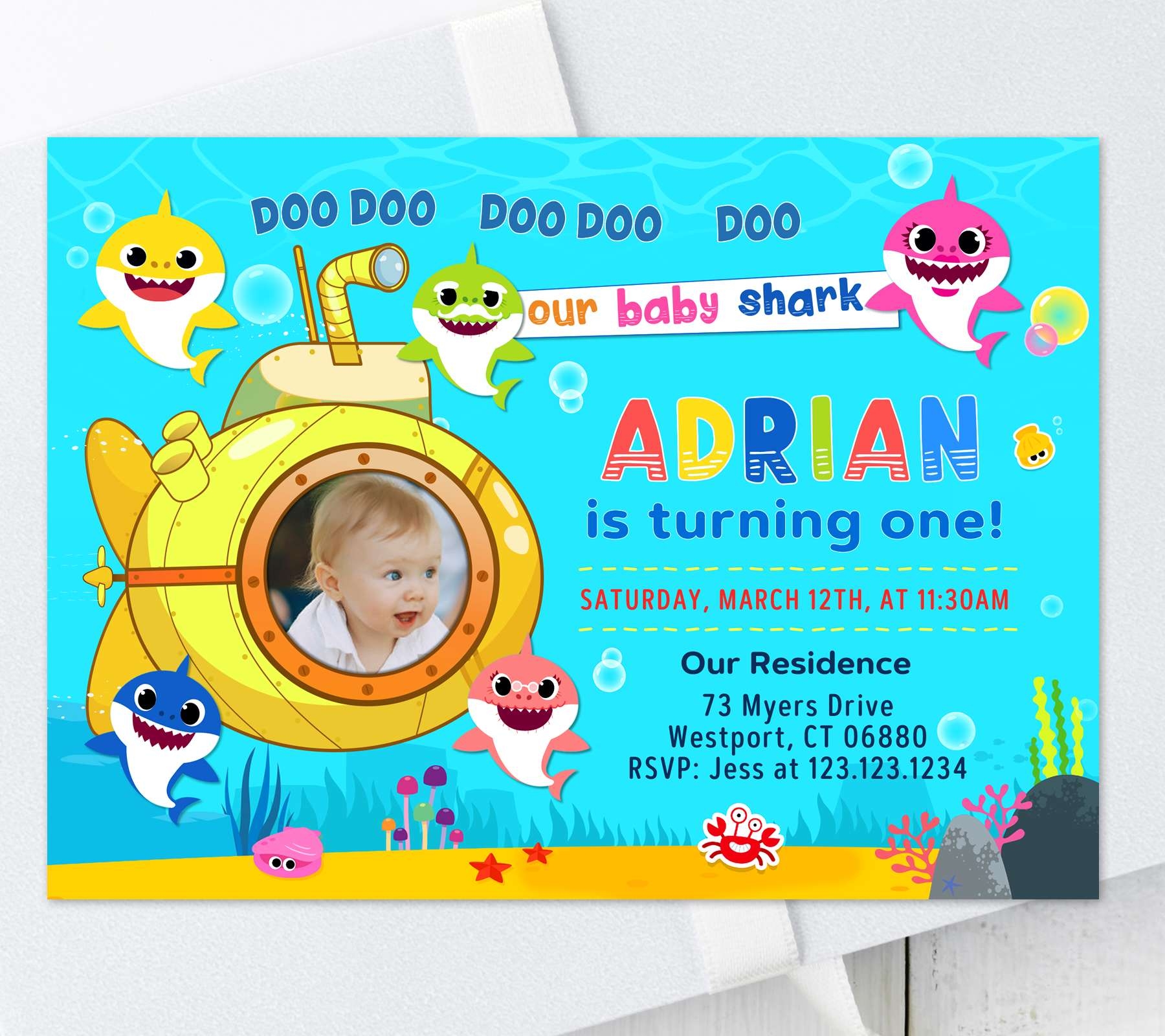 Editable Baby Shark Birthday Invitation Free Template Vrogue co