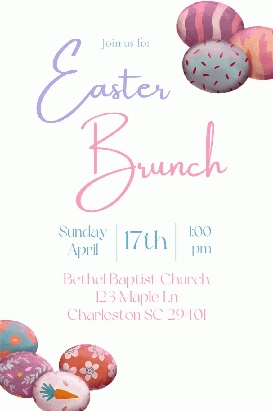 Editable Easter Brunch Invitation Template Printable Easter Egg Hunt 