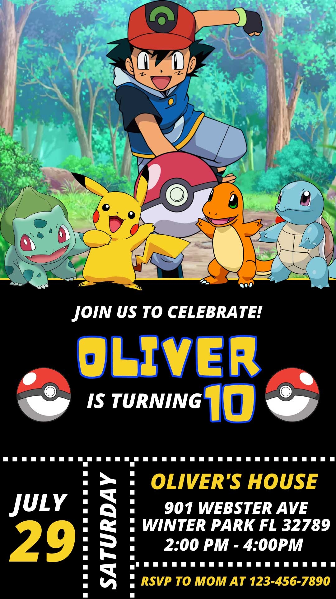 pokemon birthday invite template free