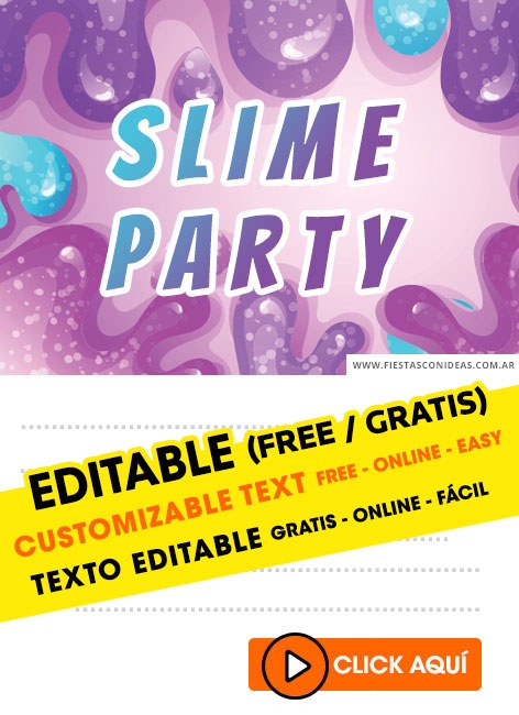 EDITABLE Slime Invitation Slime Birthday Invitation Slime Template 