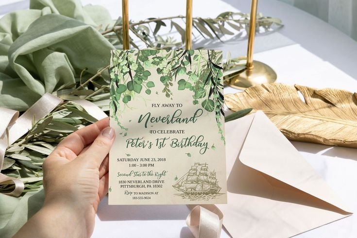 EDITABLE Vintage Peter Pan Birthday Invitation Neverland Birthday 