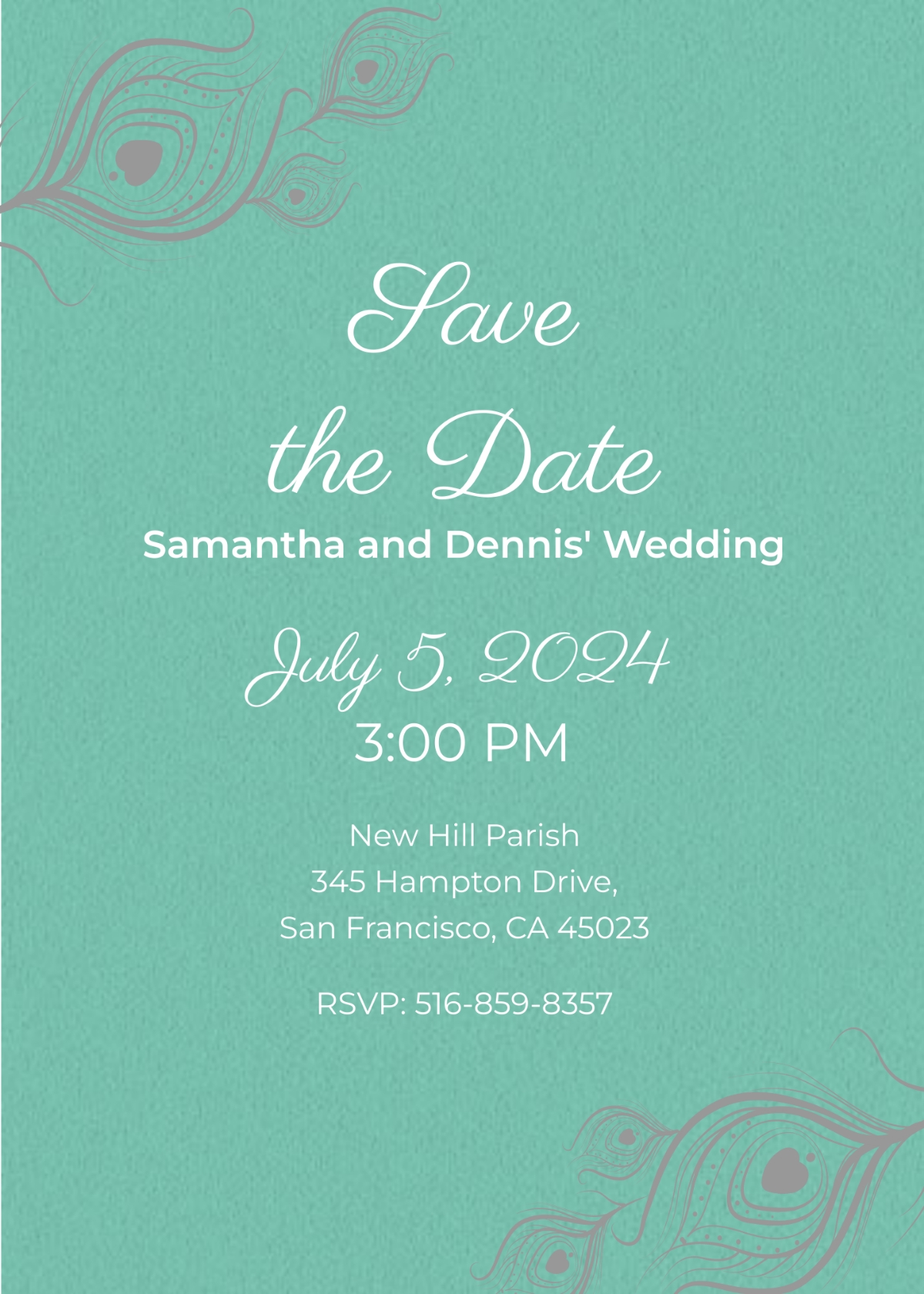peacock wedding invitation free template
