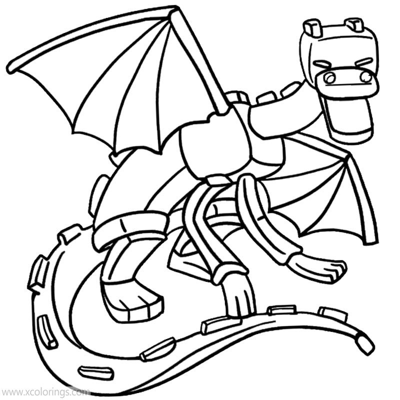 ender dragon printable minecraft coloring pages