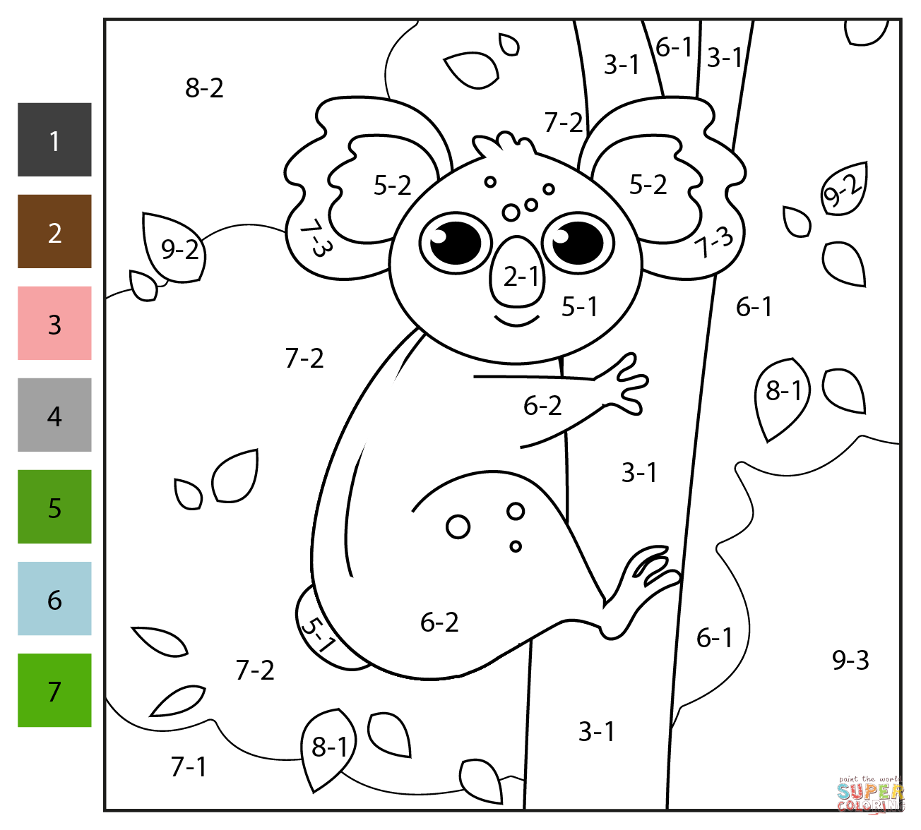 subtraction coloring worksheets