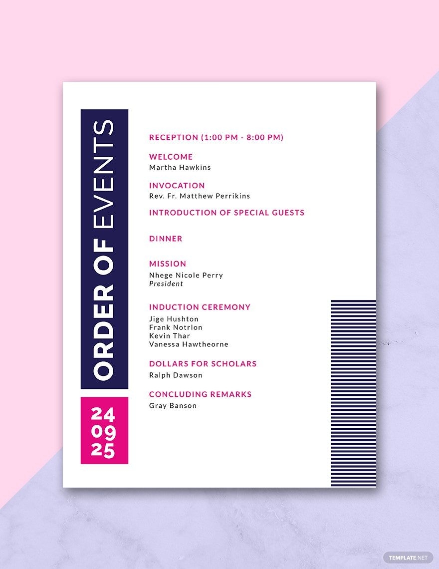Event Program Invitation Template In Word Illustrator Publisher PSD 
