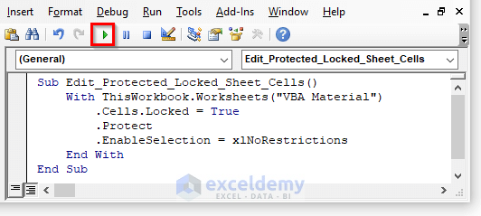 which action will edit locked cells in a protected worksheet