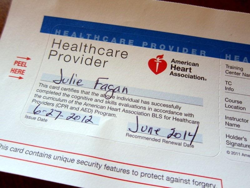 Fake Printable Cpr Certification Card