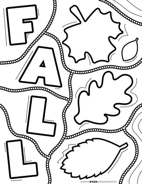 fall coloring page free printable