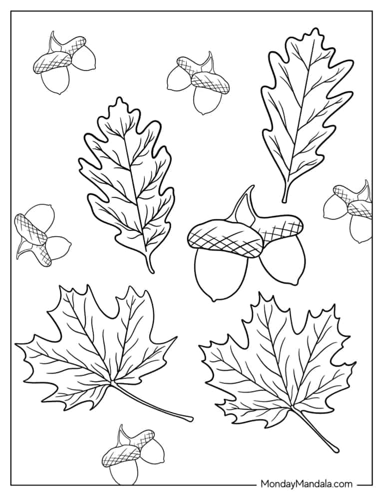 fall coloring pages for kids free