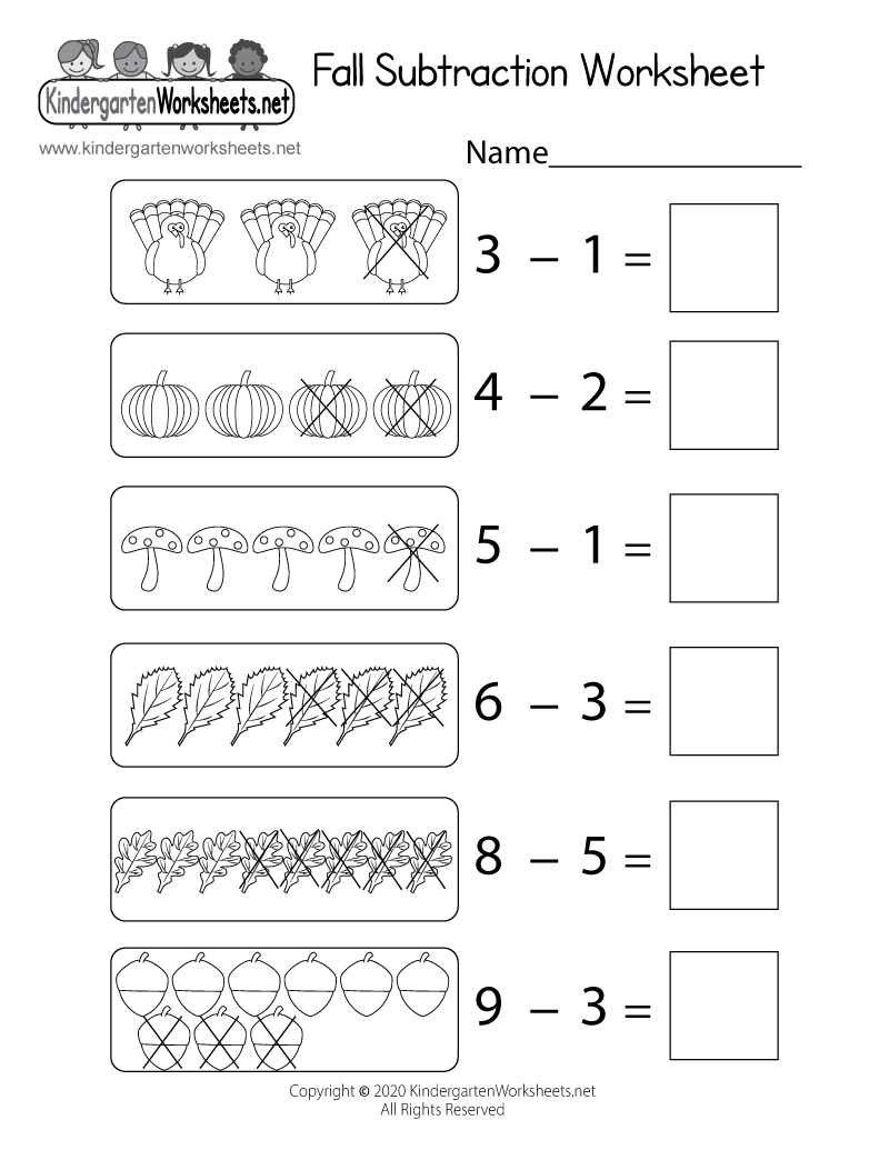 subtraction within 10 worksheet