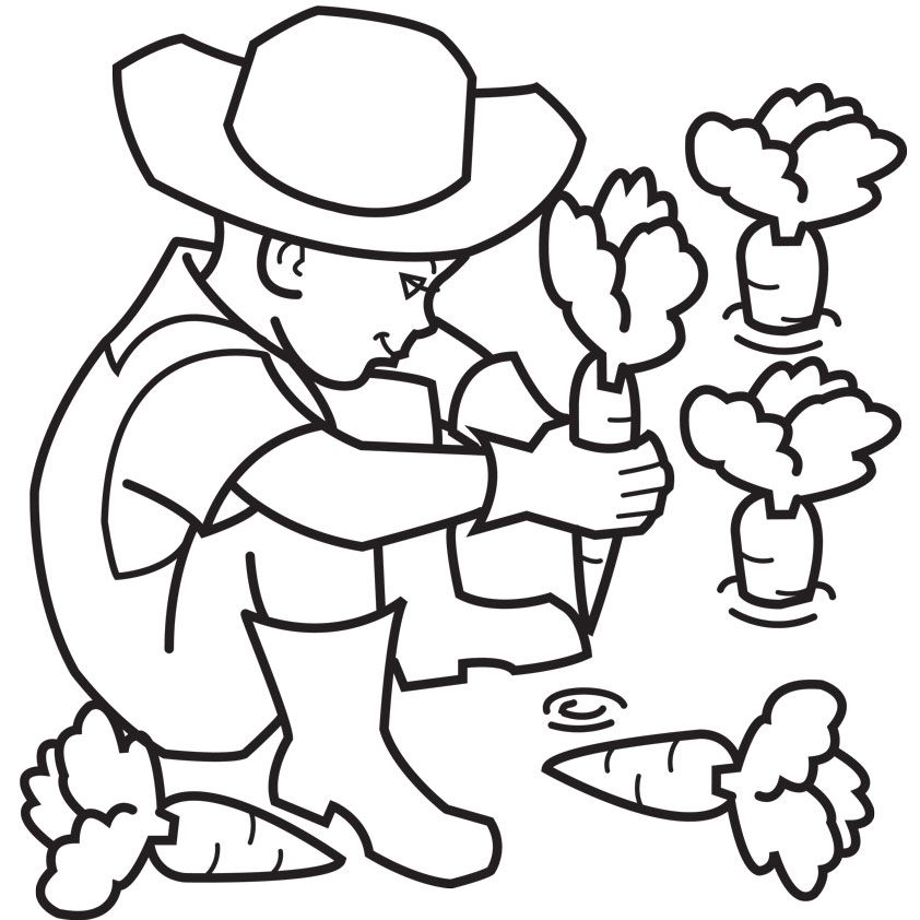 Farmer Coloring Page Coloring Home