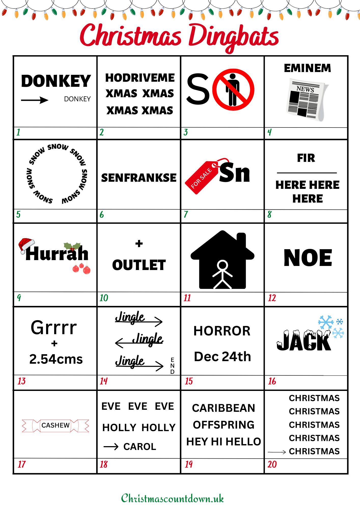 Festive Rebus Fun For Christmas