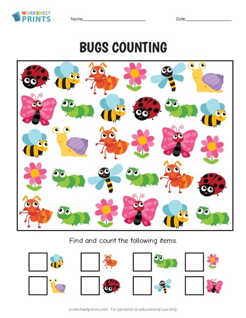 bugs worksheet