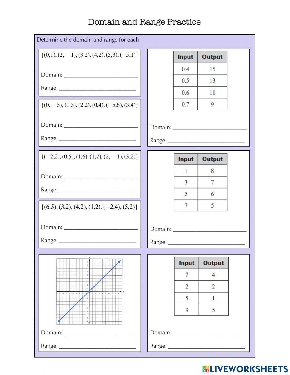 Find Domain Range And Function Day 3 doc Domain And Range