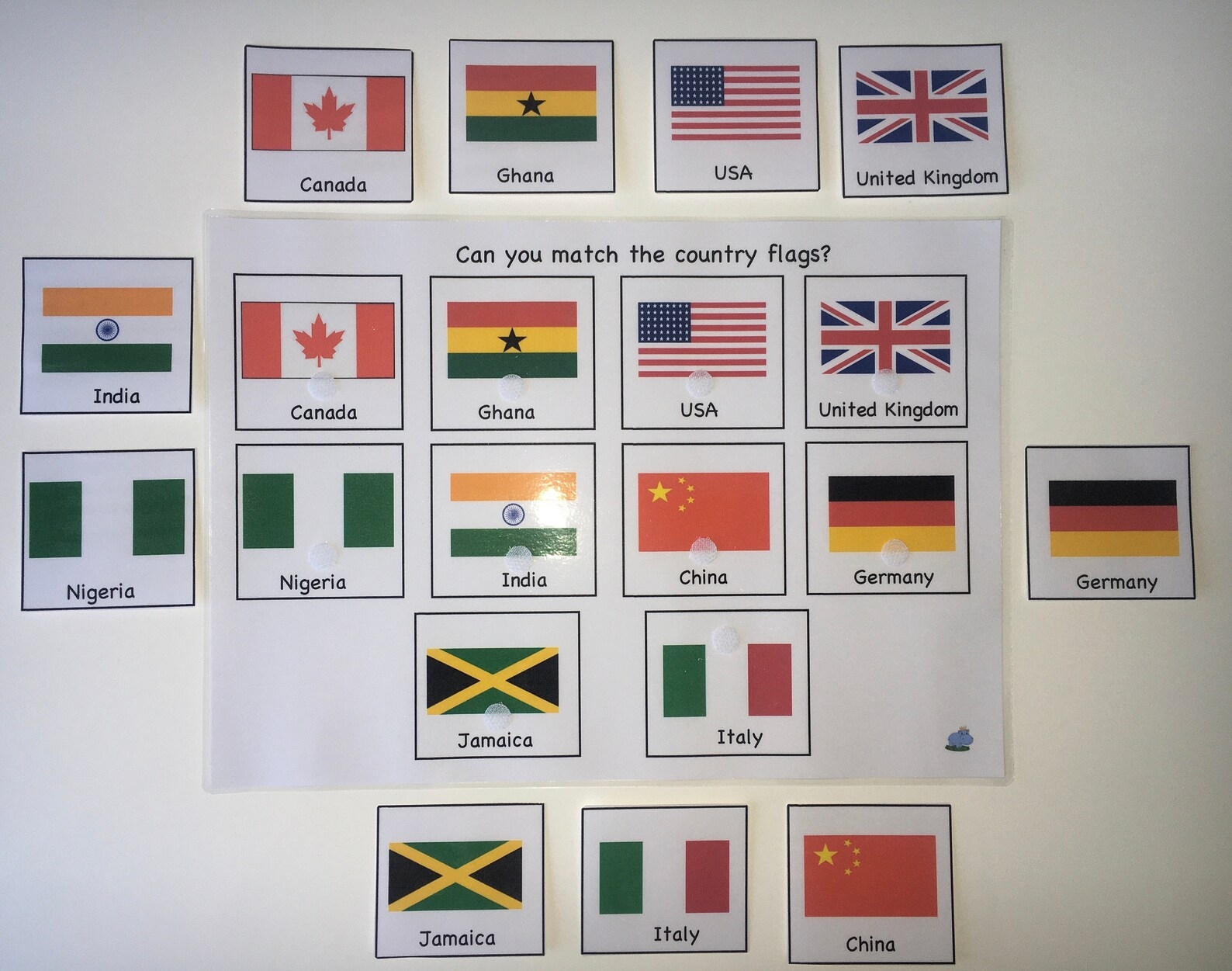 world flag matching game printable