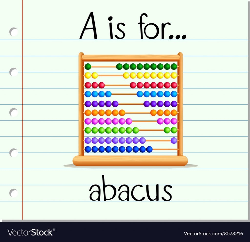 Flashcard Letter A Is For Abacus Royalty Free Vector Image Printable 