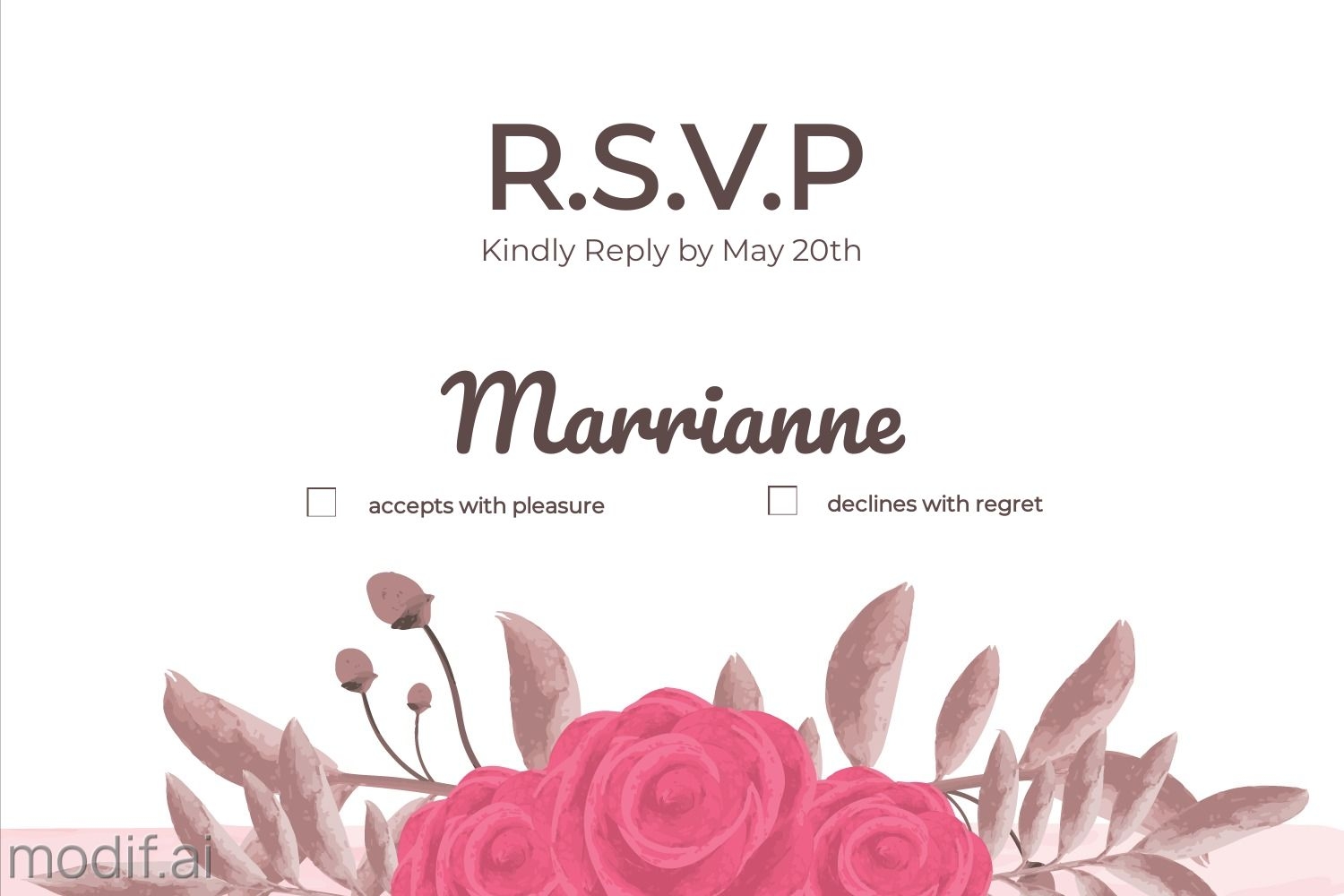 Floral Wedding Invitation Template Reservation Mediamodifier