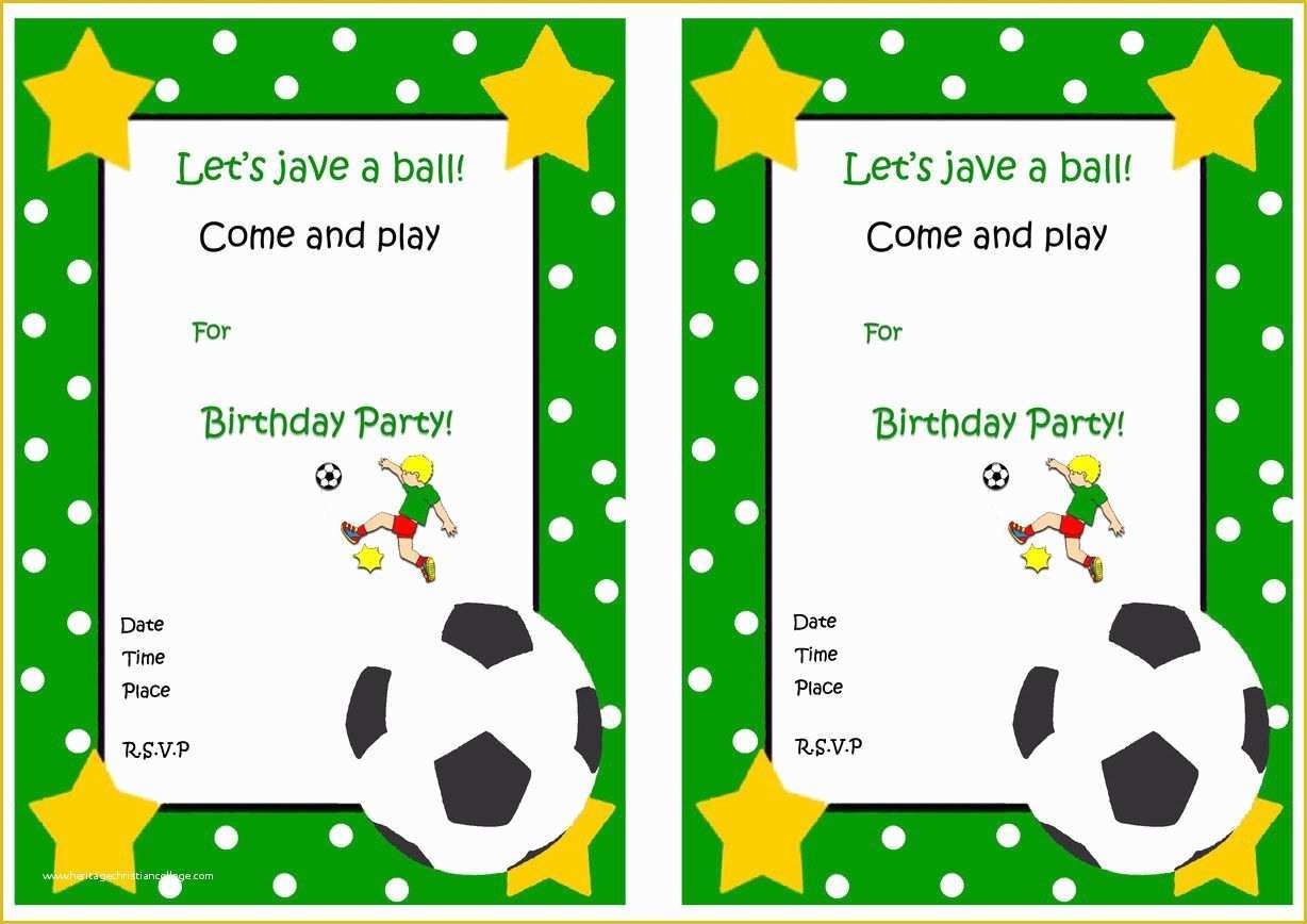 Football Birthday Party Invitation Templates Free Of Soccer Free