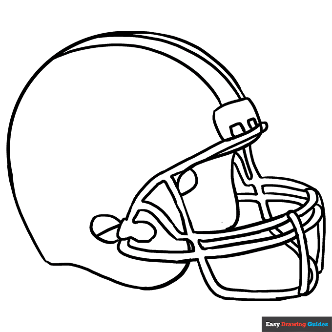 Football Helmet Coloring Page Easy Drawing Guides