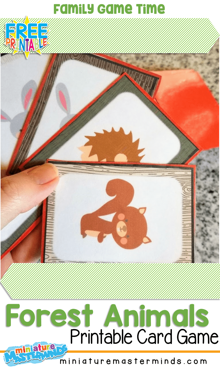 Forest Animals Printable Card Game Go Fish Miniature Masterminds