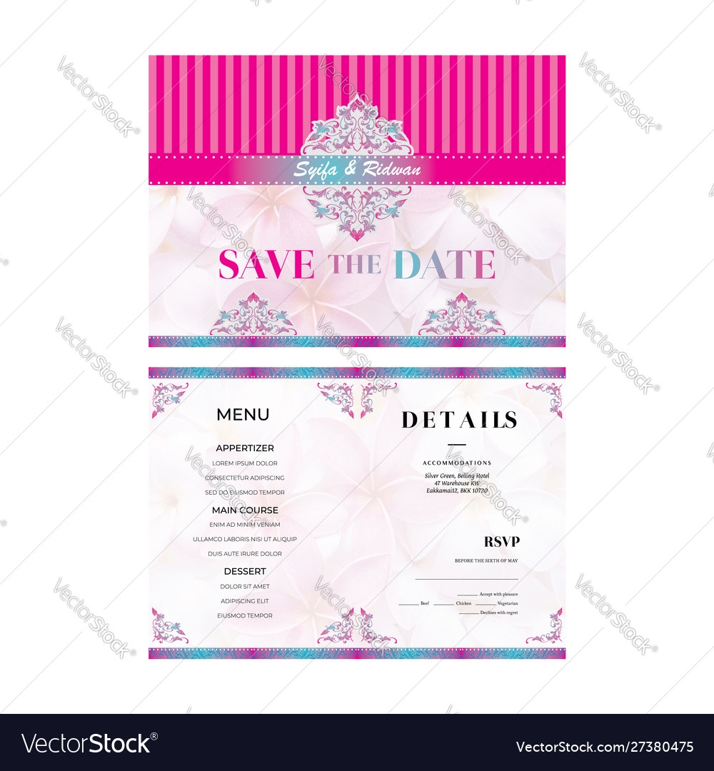 pink and blue wedding invitation templates
