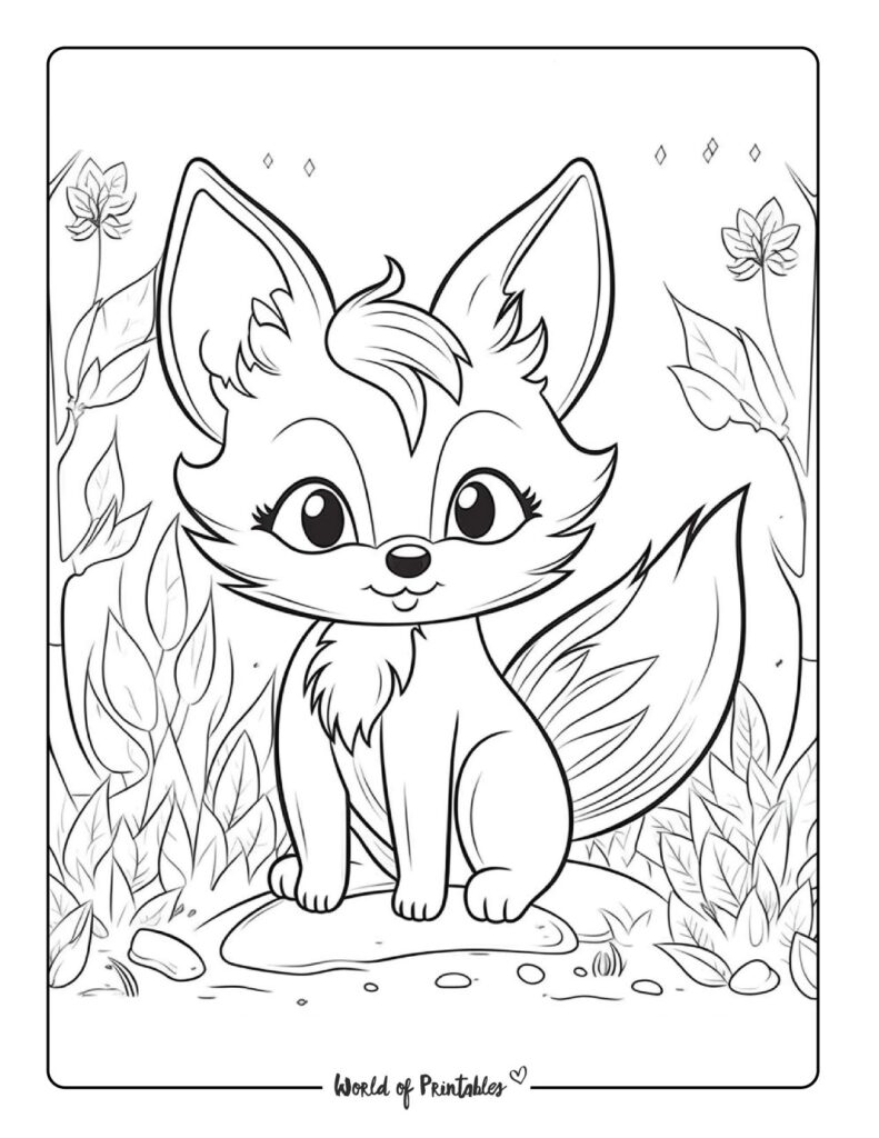 free fox coloring page