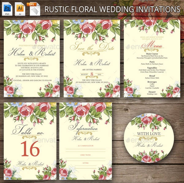 rustic theme wedding invitation template