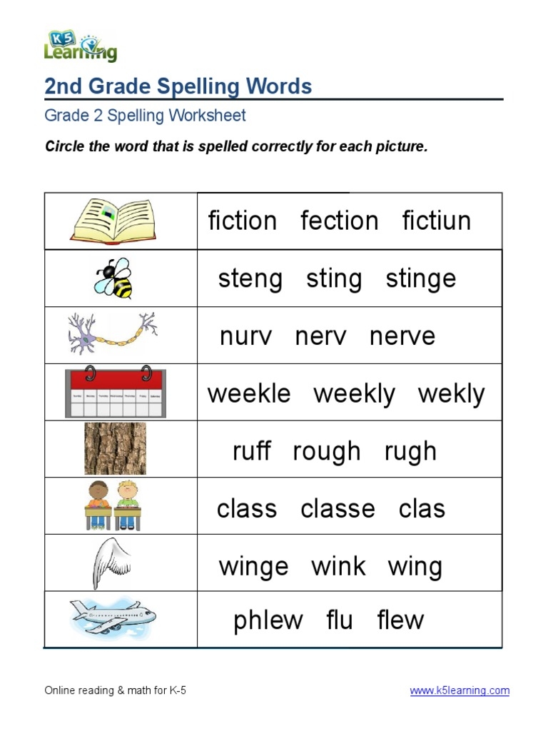 spelling worksheets for grade 2