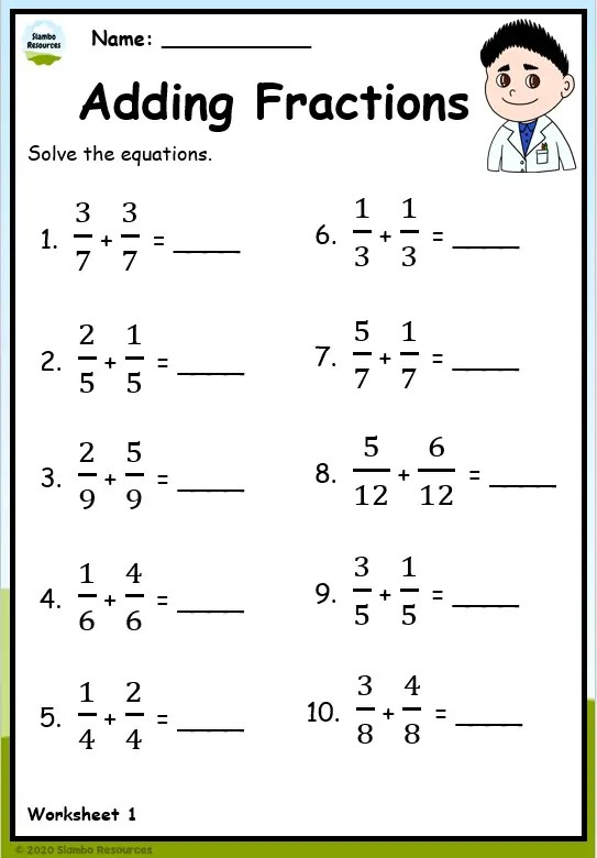 Free 4th Grade Math Fraction Worksheet Download Free 4th Grade Math 