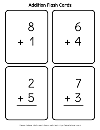 addition math fact flash cards printable