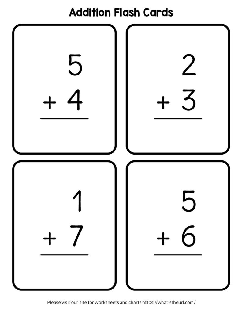 addition fact cards printable